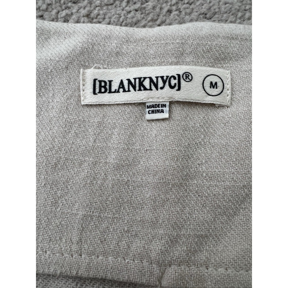 BLANKNYC Button Front Vest Oyster Bar Beige Linen Blend Cropped Scoop Neck M - Picture 9 of 9